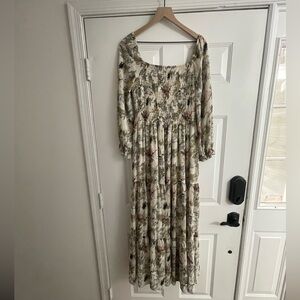 Baltic Born Cream Floral Long Sleeve Dress